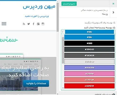 رنگبندی قالب وردپرس customizr