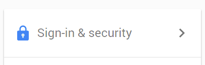 Security settings in Google