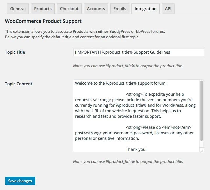 woocommerce-support-settings