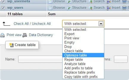 optimizing database in wordpress