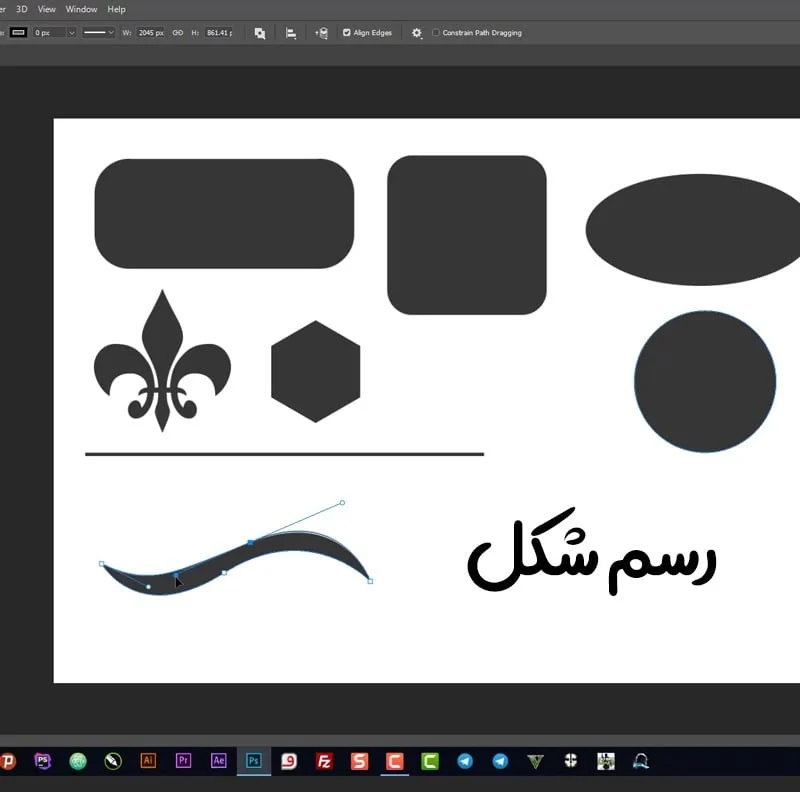 رسم شکل در فتوشاپ