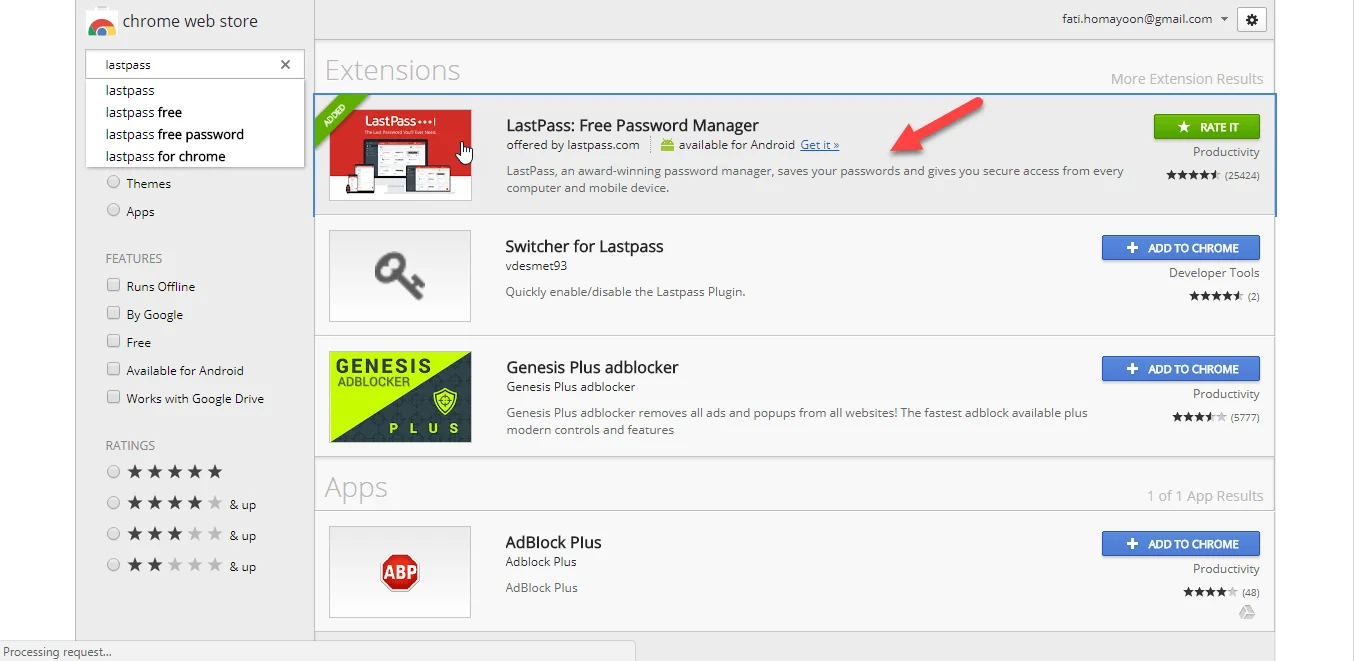 اضافه کردن lastpass 