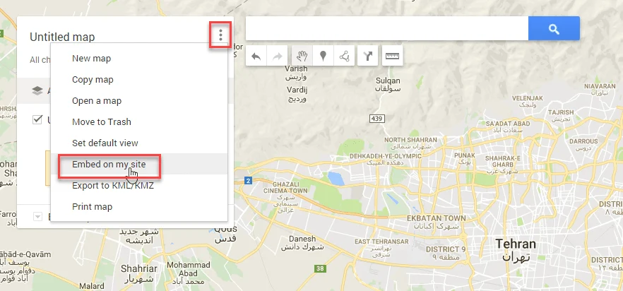 قرار دادن نقشه در سایت