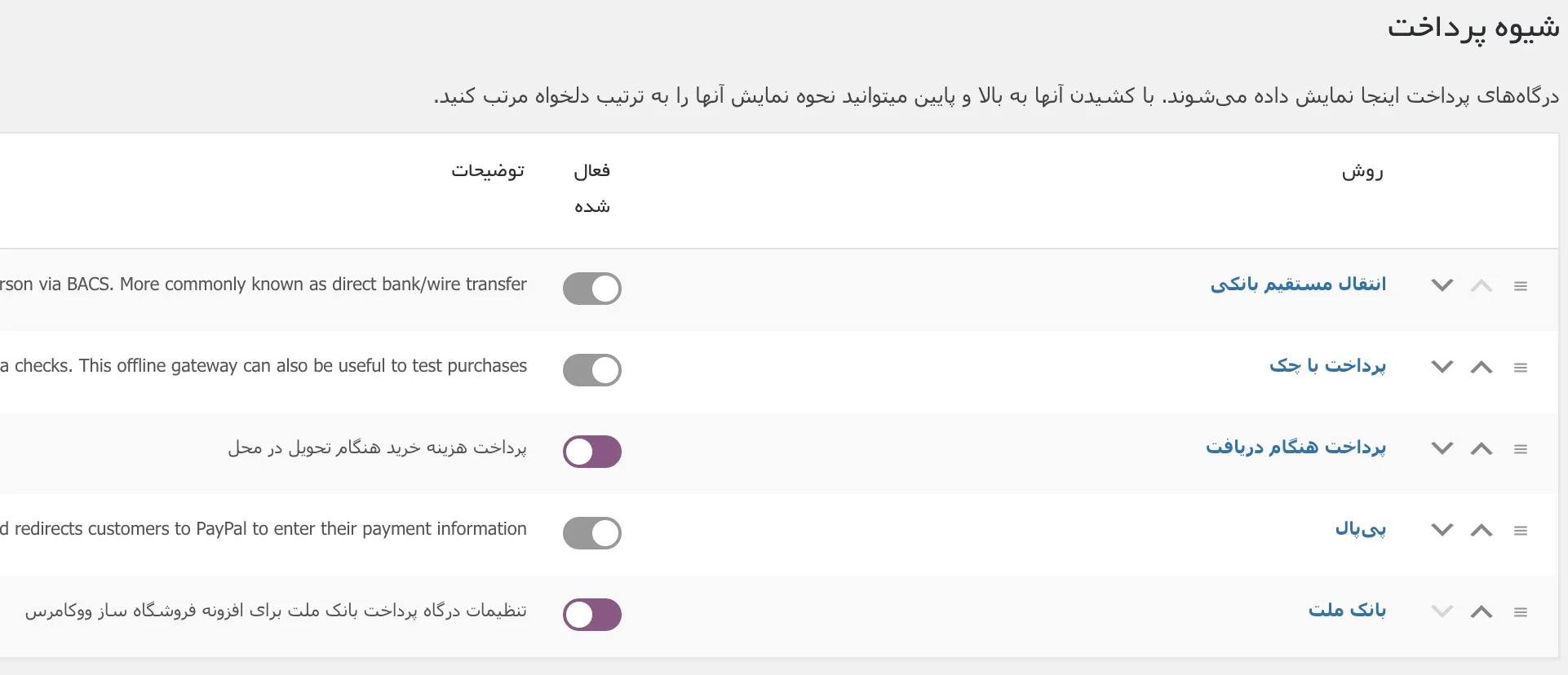 اضافه شدن درگاه پرداخت ملت در ووکامرس