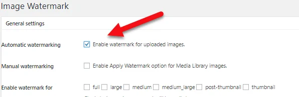 فعال کردن خودکار واترمارک تصاویر