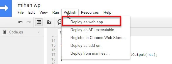  Deploy as web app 