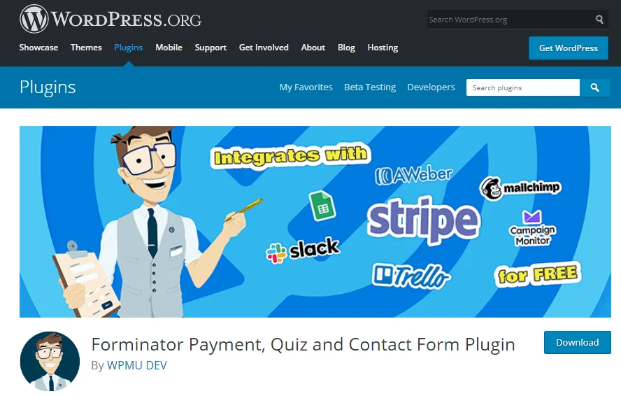 افزونه Forminator Payment, Quiz and Contact Form Plugin 