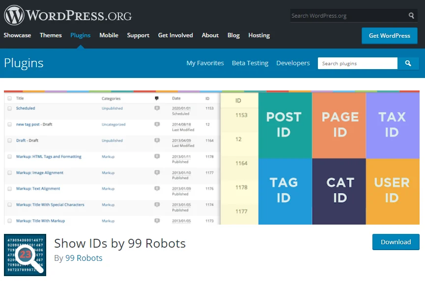 افزونه Show IDs by 99 Robots 