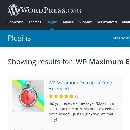 افزونه WP Maximum Execution Time Exceeded