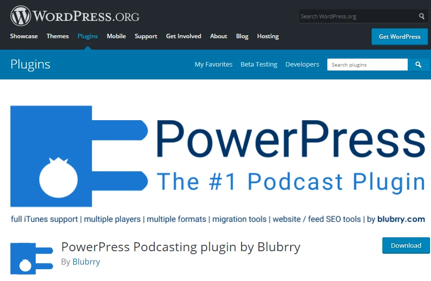 افزونه Blubrry PowerPress Podcasting 