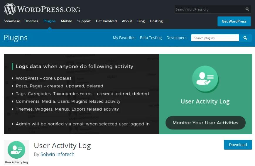 پلاگین  User Activity Log 