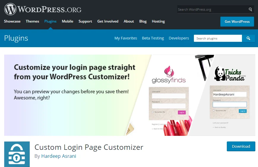 افزونه Custom Login Page Customizer