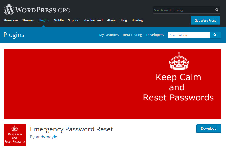 معرفی افزونه Emergency Password Reset