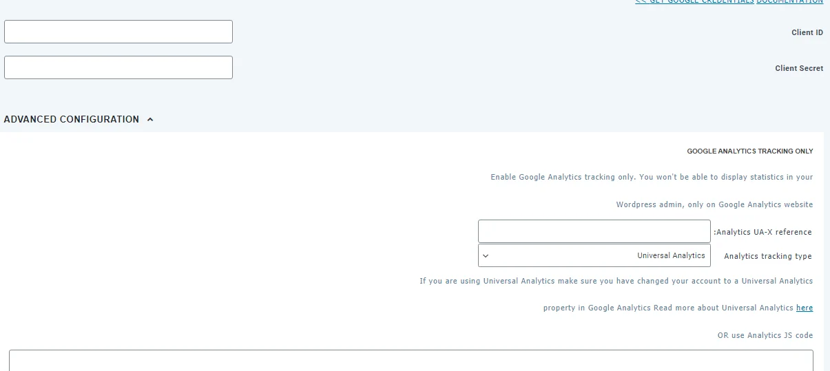 بخش Google Analytics  در پلاگین  WP Meta SEO