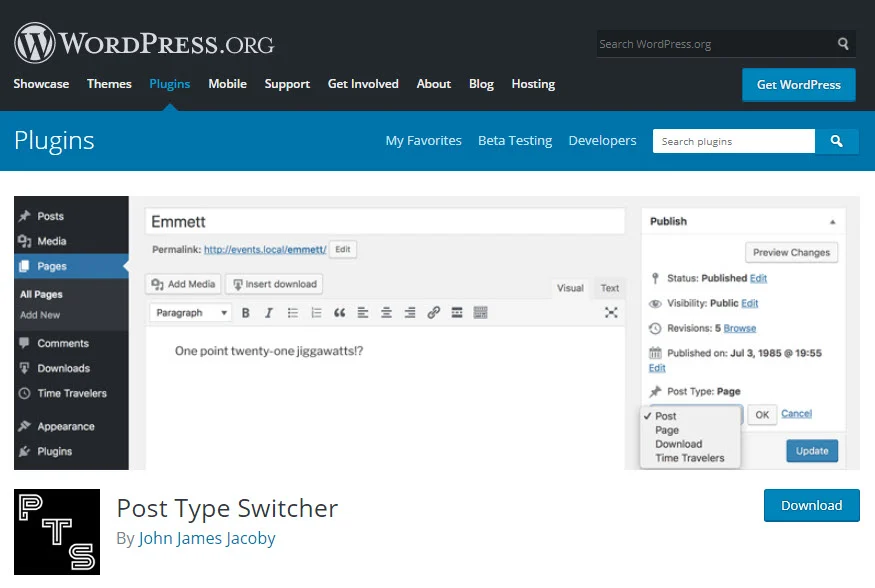 معرفی افزونه Post Type Switcher