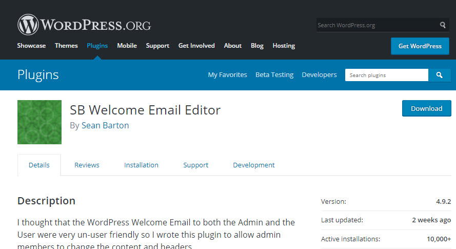 معرفی افزونه SB Welcome Email Editor