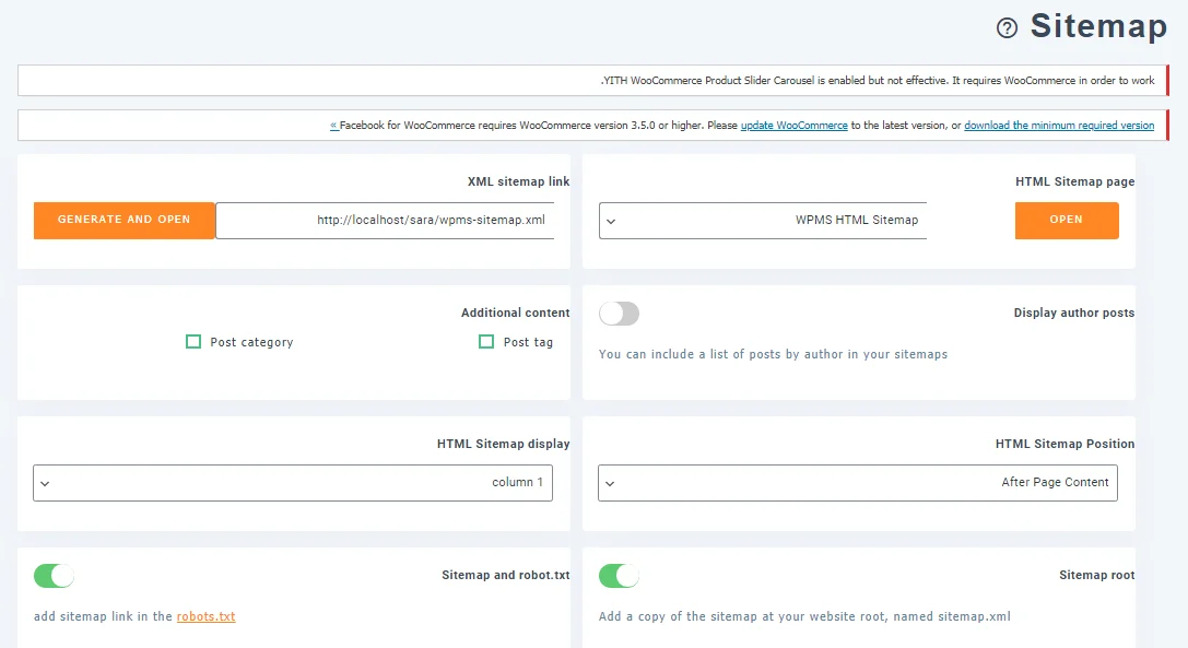 بخش Sitemap در پلاگین  WP Meta SEO