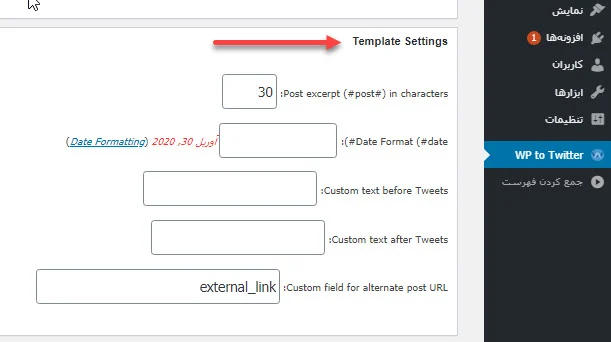 Template Settings