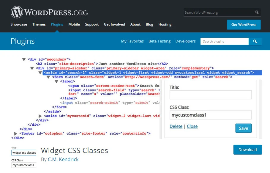 Widget CSS Classes