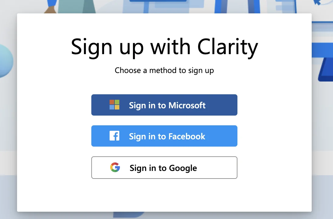 ثبت نام در Microsoft Clarity