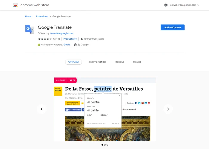 افزونه Google Translate