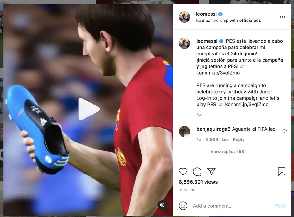 Messi advertised for PES