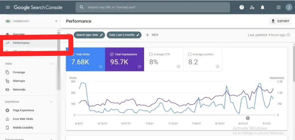 بررسی بخش performance گوگل سرچ کنسول جدید