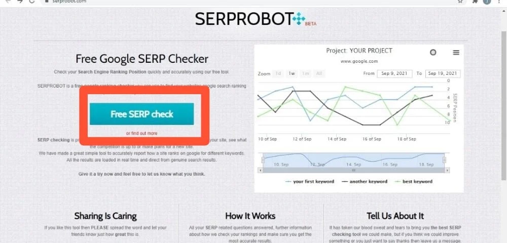  استفاده از سایت serprobot و پیدا کردن جایگاه سایت در گوگل 