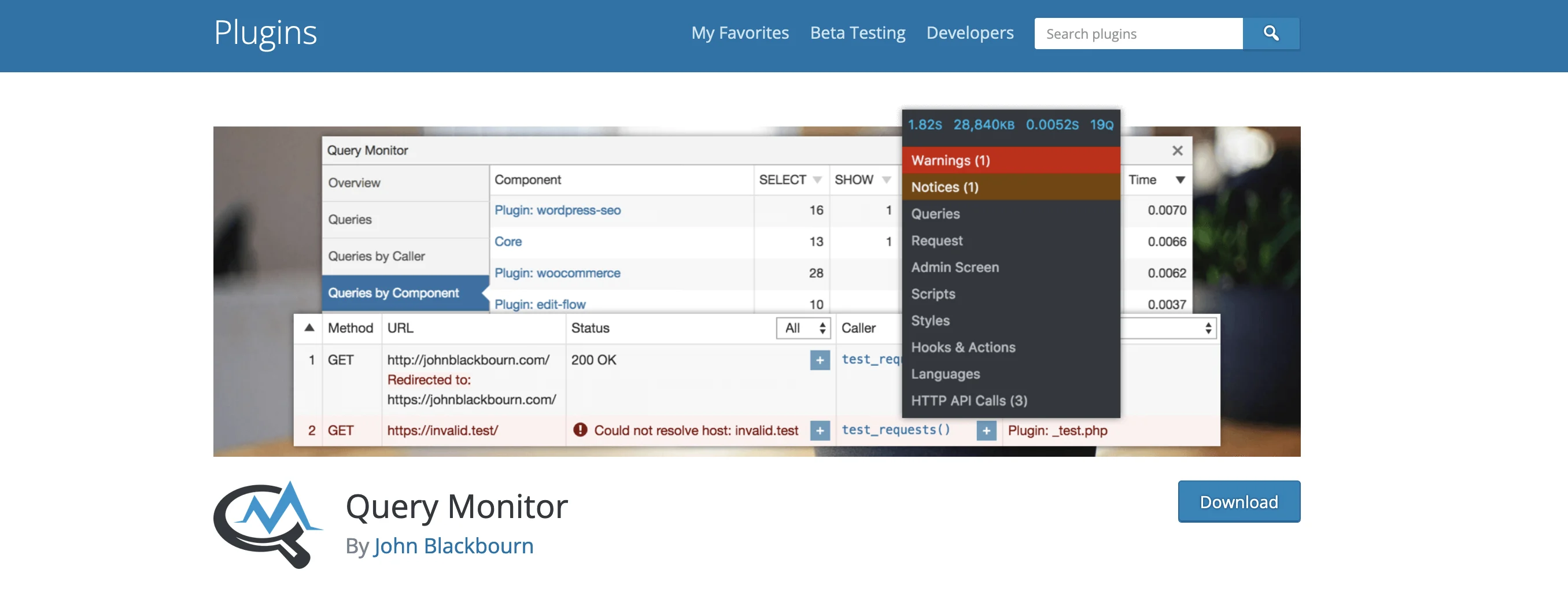 پلاگین query monitor