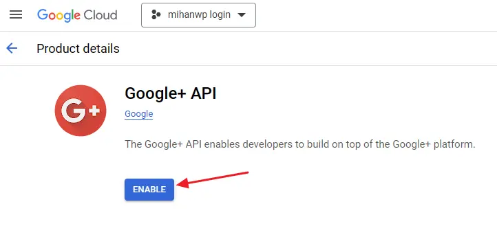 Enable GoogleAPI