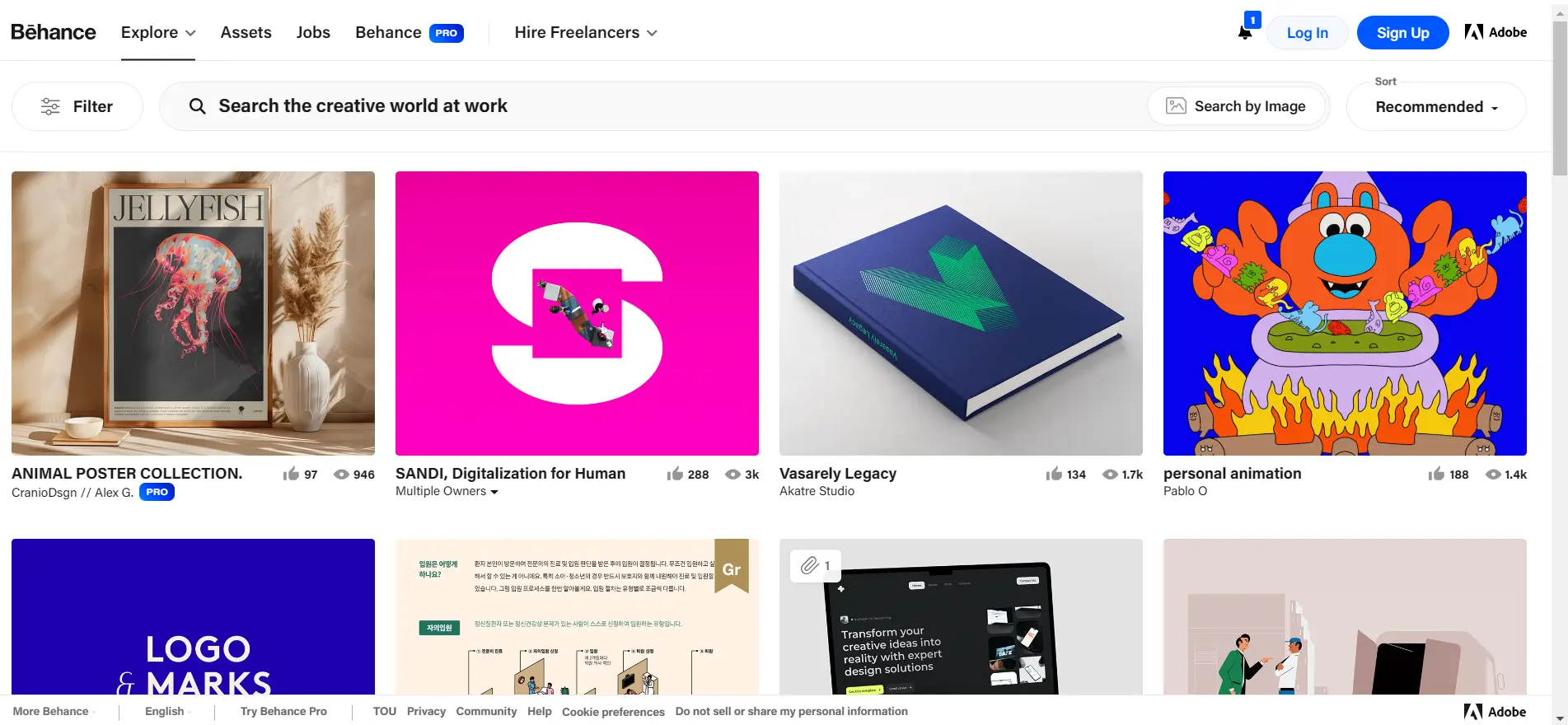 behance main page