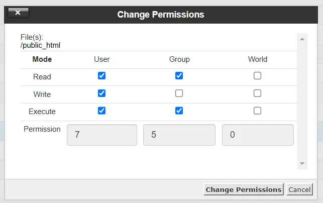 change permission