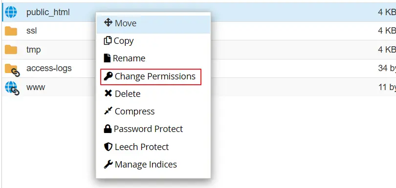 select change permission