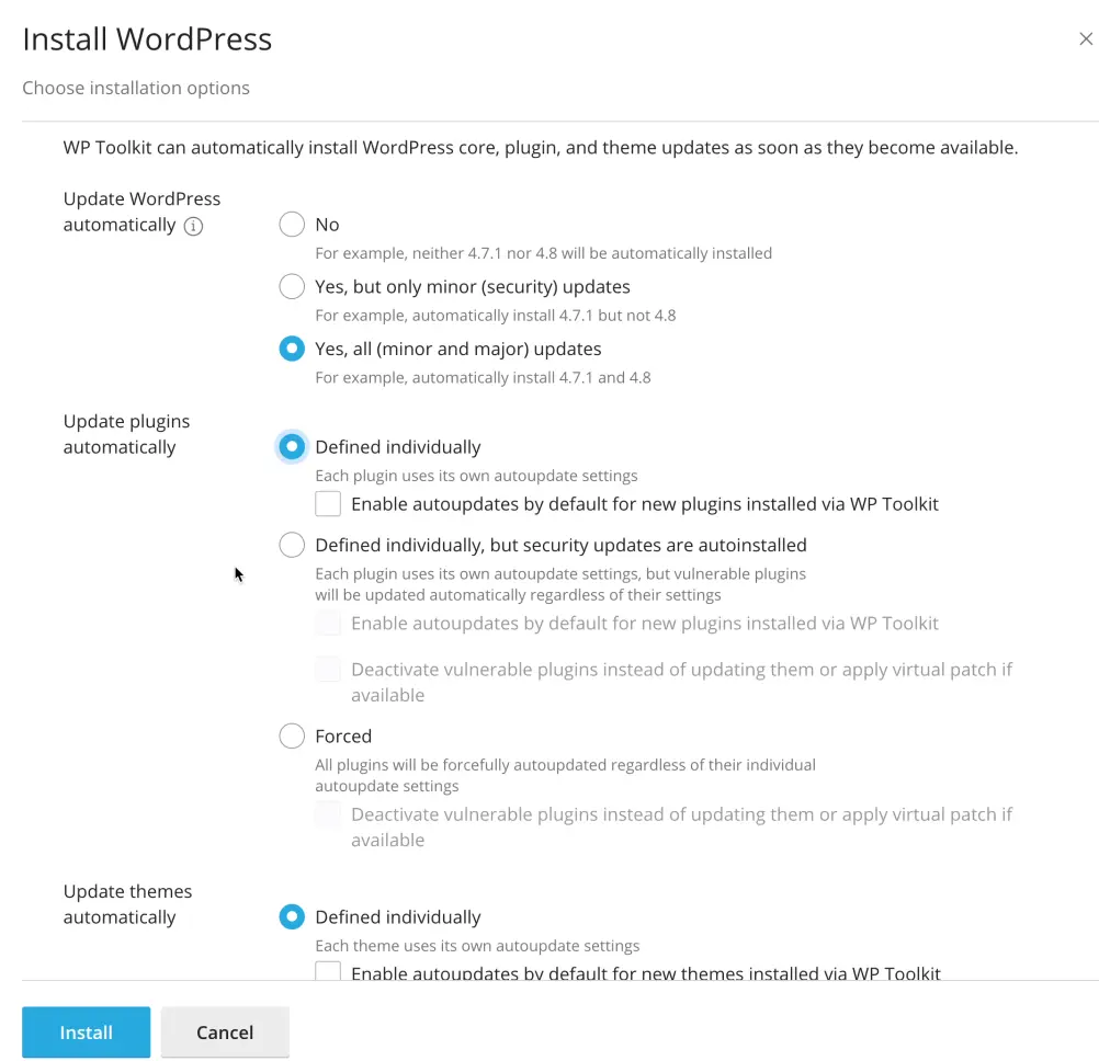 step 1 in install wp toolkit