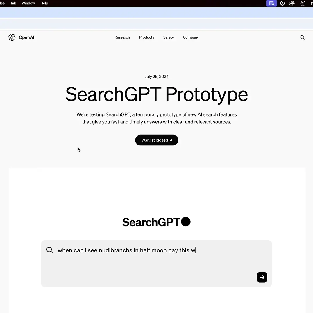 SearchGPT prototype