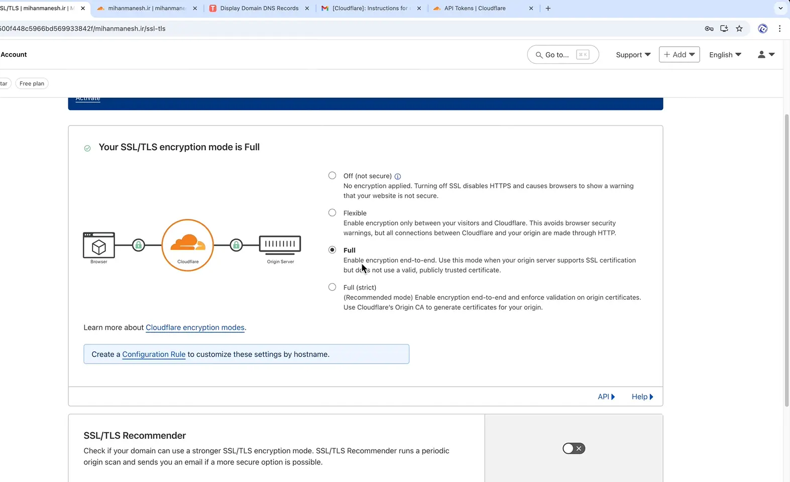 نصب Cloudflare روی سایت و انجام تنظیمات آن تنظیمات SSL