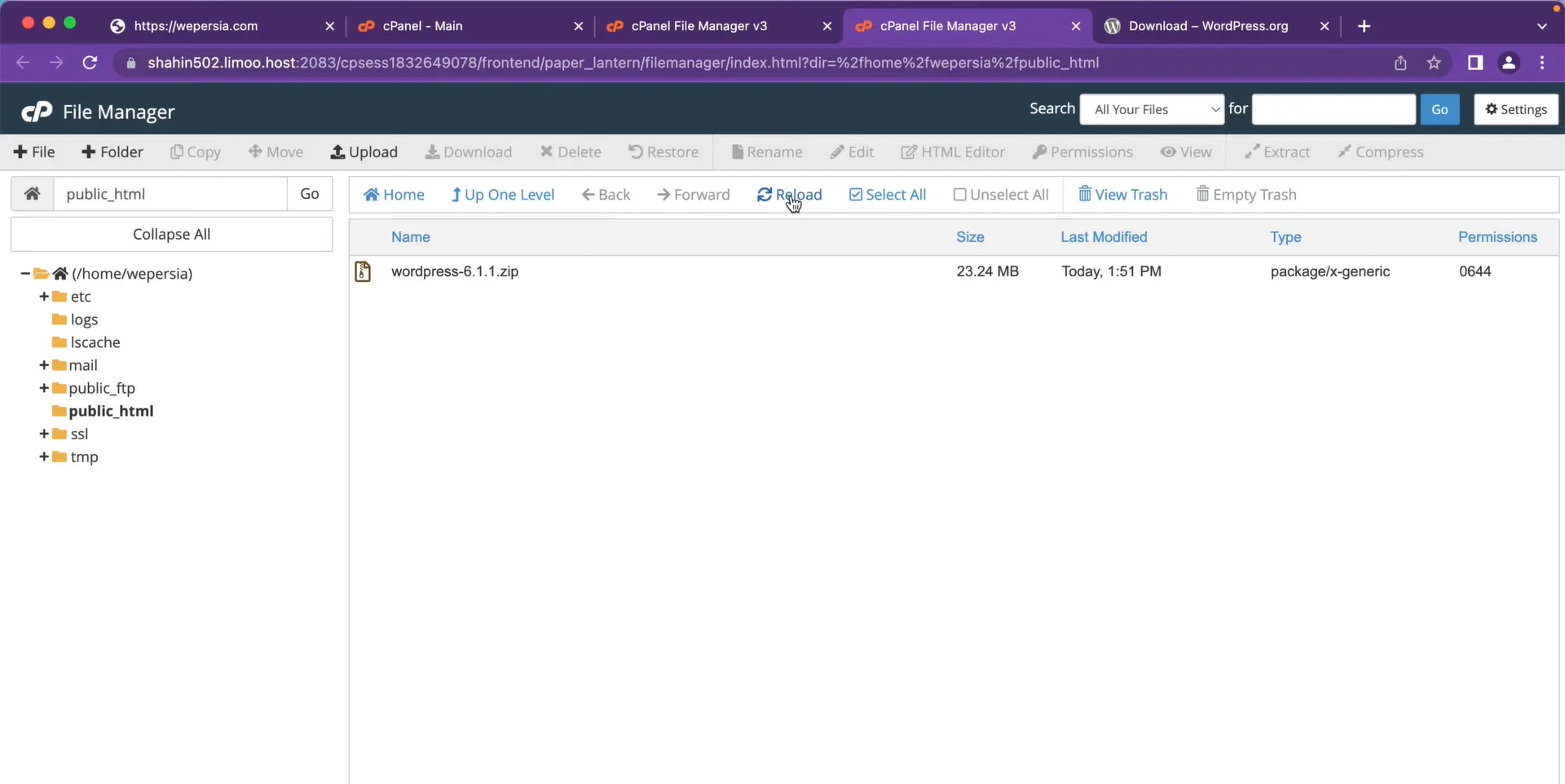 جلسه ۸: نصب وردپرس روی هاست سی پنل (CPanel) محتوای public_html