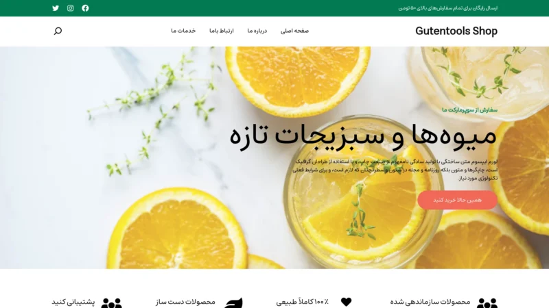 قالب وردپرس Gutentools Shop فارسی (چایلدتم)