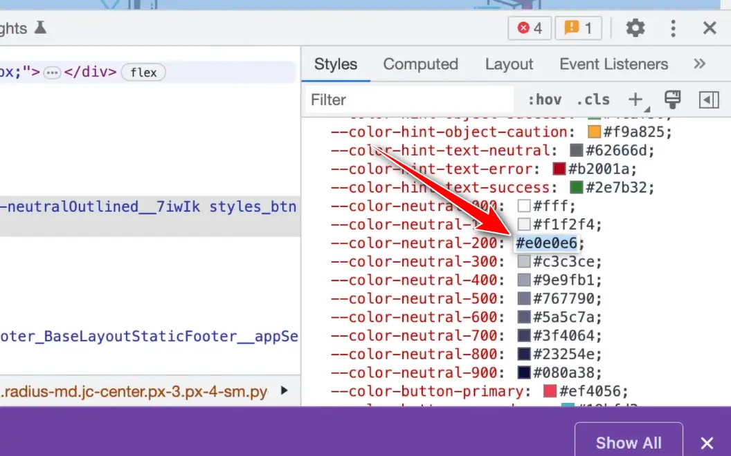 پیدا کردن کد رنگی دکمه