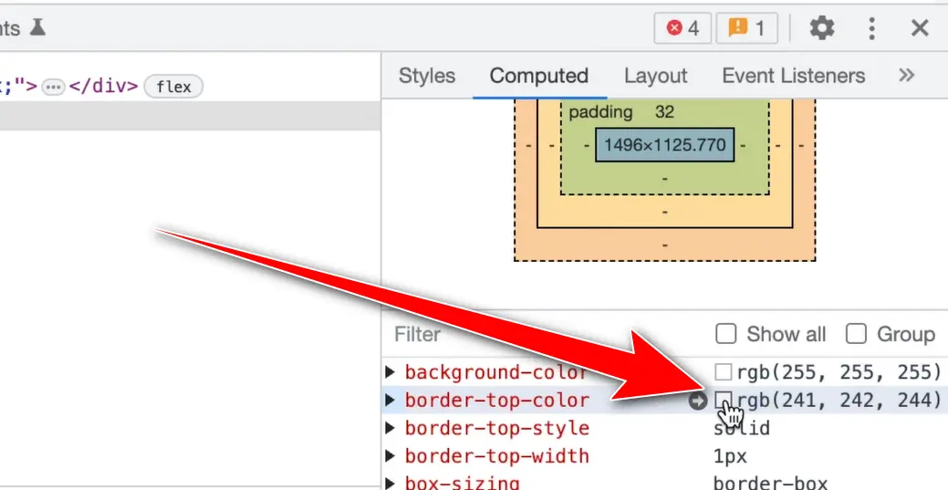 پیدا کردن کد رنگی خط بالای ردیف