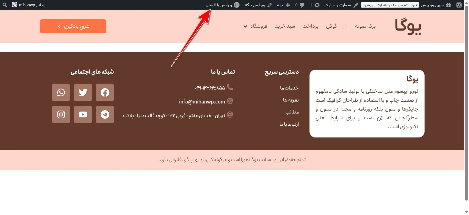 ویرایش با المنتور برگه