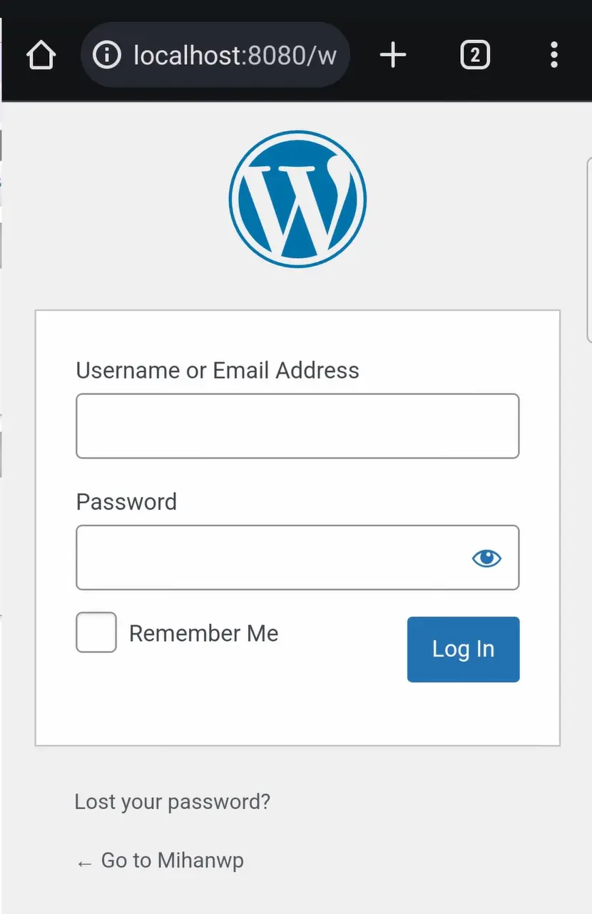 نصب وردپرس روی گوشی موبایل اندروید ورود به پیشخوان وردپرس