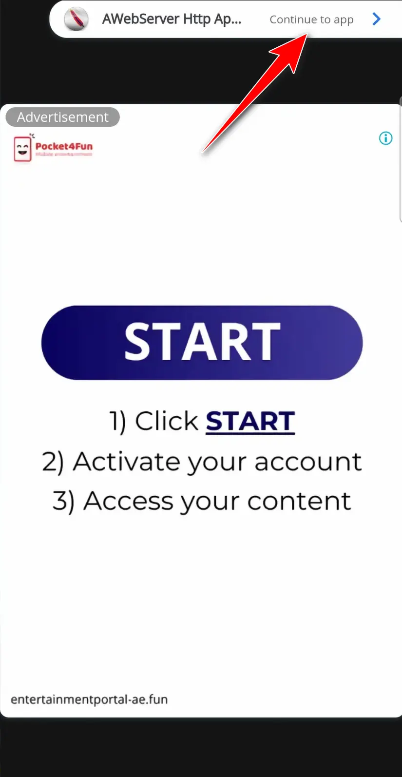 نصب وردپرس روی گوشی موبایل اندروید Continue to app