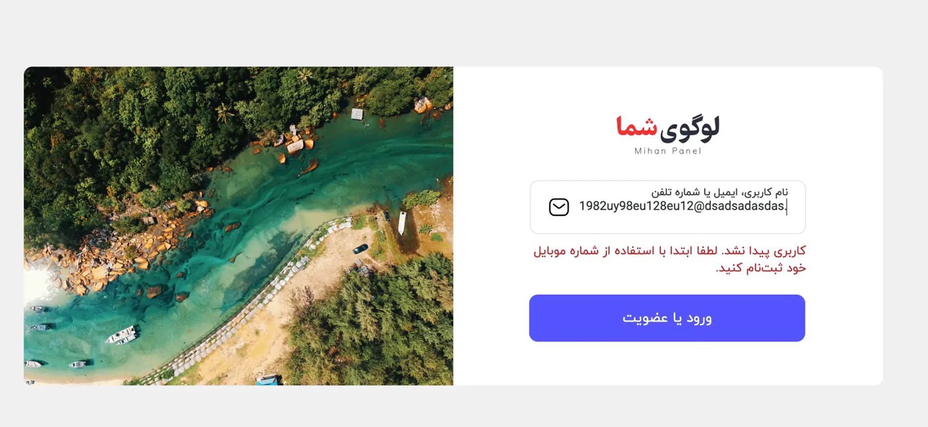 نمونه‌ای از ورود هوشمند