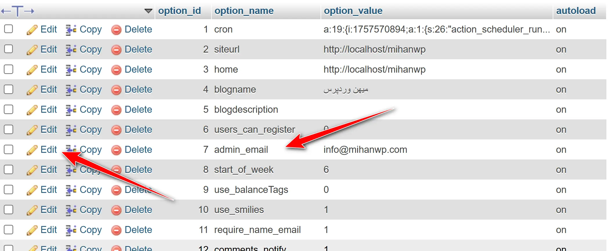 تغییر ایمیل مدیریت وردپرس از طریق پیشخوان یا پنل هاست admin_email