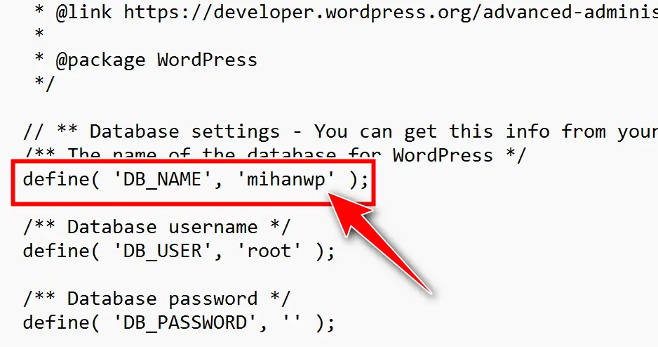 پیدا کردن نام دیتابیس