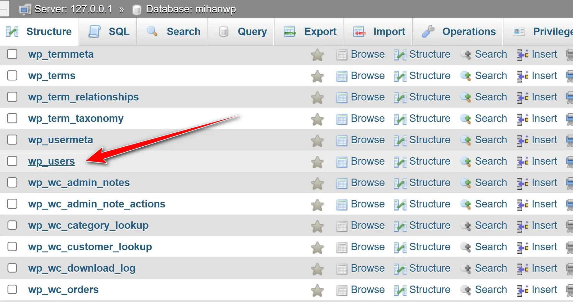 انتخاب wp_users