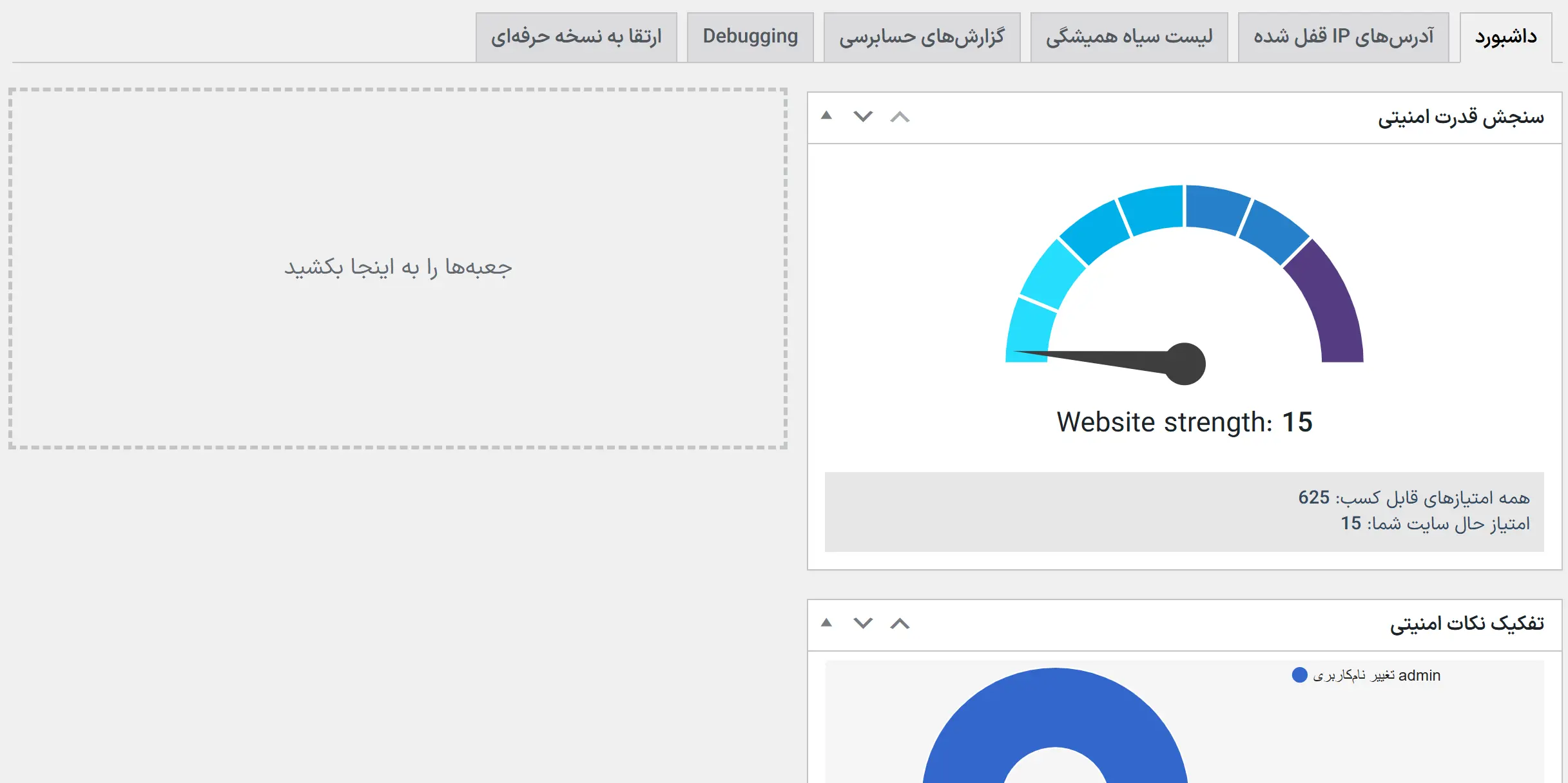 داشبورد افزونه