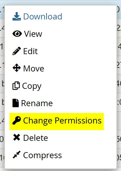 گزینه Change Permissions