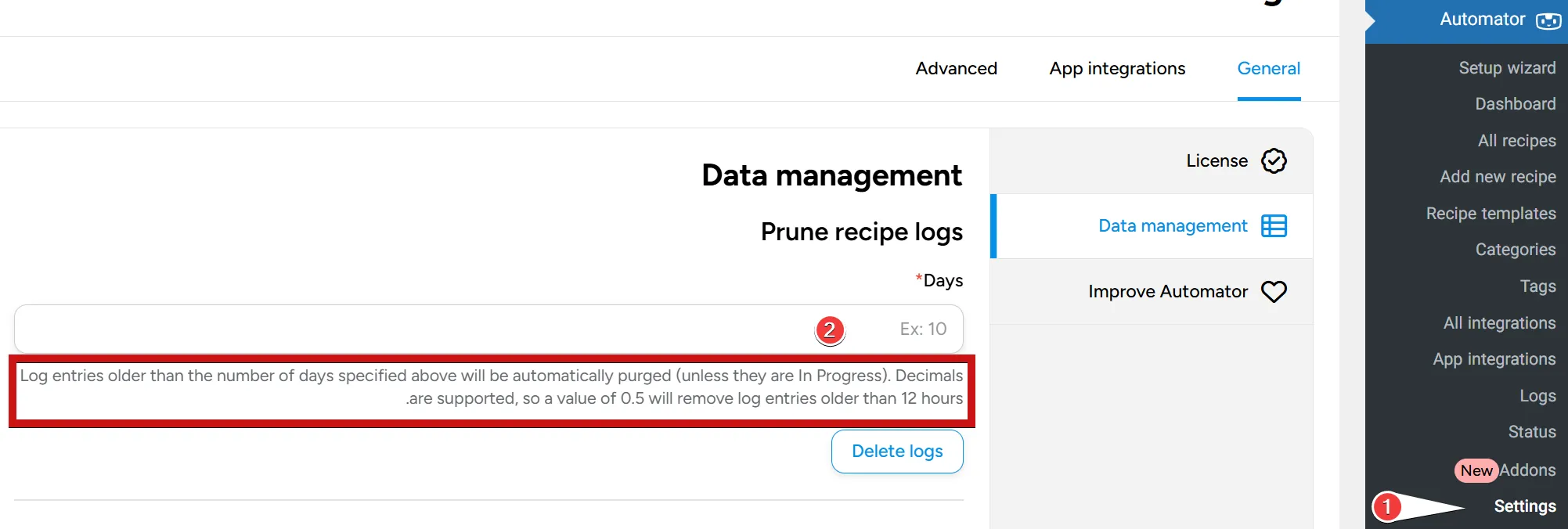 حذف اتوماتیک لاگ‌های قدیمی